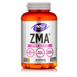 NOW FOODS ZMA, Συμπλήρωμα Διατροφής Συνδυασμού Ψευδαργύρου, Μαγνησίου & Βιταμίνης Β6- 90veg caps