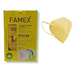 FAMEX Μάσκα Προστασίας KN95 FFP2, Κίτρινη, Κουτί - 10 τεμ