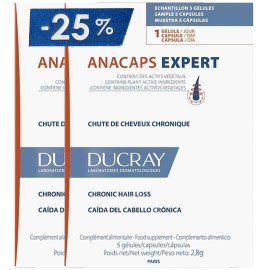 DUCRAY Anacaps Expert, Συμπλήρωμα Διατροφής για τη Χρόνια Τριχόπτωση - 2τεμ x 30caps - 25%