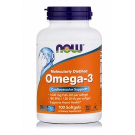 NOW FOODS Omega- 3 Fish Oil, Συμπλήρωμα Διατροφής με Ωμέγα- 3 Λιπαρά Οξέα - 100softgels