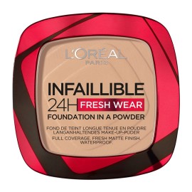 LOREAL PARIS Infaillible 24H Fresh Wear Foundation In Powder 130 True Beige, Foundation σε Μορφή Πούδρας - 9gr