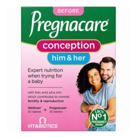 VITABIOTICS Pregnacare Conception Him & Her, Συμπλήρωμα Διατροφής για Άνδρες & Γυναίκες που Προσπαθούν να Συλλάβουν -60tabs