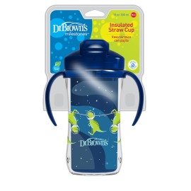 DR. BROWNS Insulated Straw Cup, Κύπελλο Θερμός με Καλαμάκι 12m+ 300ml, Μπλε - 1τεμ