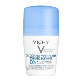 VICHY Deodorant Mineral Roll-on 48H 0% Alcohol, Αποσμητικό Χωρίς Άρωμα για Ευαίσθητες Επιδερμίδες - 50ml