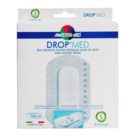 MASTER AID Drop Med, Αντικολλητικές Αυτοκόλλητες Γάζες 10x6 - 5τεμ