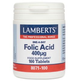 LAMBERTS Folic Acid 400mcg - 100tabs