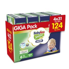 BABYLINO Sesnitive Pants Cotton Soft No6 Extra Large (13-18kg) Giga Pack, Πάνες με Απαλό Κάλυμμα με Βαμβάκι -124τεμ(4x31τεμ)