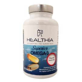 HEALTHIA Superior Omega 3 1380mg, Συμπλήρωμα Διατροφής από Ιχθυέλαιο με Ωμέγα 3 Λιπαρά Οξέα -60caps
