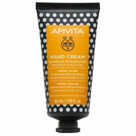 APIVITA Hand Cream, Κρέμα Χεριών Εντατικής Ενυδάτωσης Πλούσιας Υφής με Υαλουρονικό Οξύ & Μέλι - 50ml