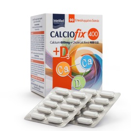 INTERMED Calciofix Calcium 600mg+ D3 400i.u, Συμπλήρωμα Διατροφής Ασβεστίου & Βιταμίνης D3 - 90tabs