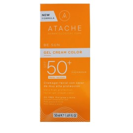 ATACHE Be Sun Gel-Cream Color SPF50+, Αντηλιακή Κρέμα Τζελ Προσώπου με Χρώμα - 50ml