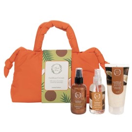FRESH LINE Promo Caribbean Coconut, Χαλαρωτικό Αποκλειστικό Σώματος με Καρύδα -150ml & Χαλαρωτικό Αρωματικό Νερό Σώματος -150ml & Ξηρό Λάδι Λάμψης Σώματος -150ml, 1σετ