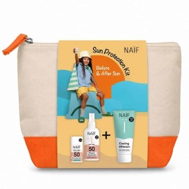 NAIF Promo Baby & Kids Mineral Sun Stick SPF50 -36g, Baby & Kids Mineral Sunscreen SPF50 -100ml, Cooling Aftersun Ενυδατικό Γαλάκτωμα με Αλόη -100ml & ΔΩΡΟ Νεσεσέρ, 1σετ