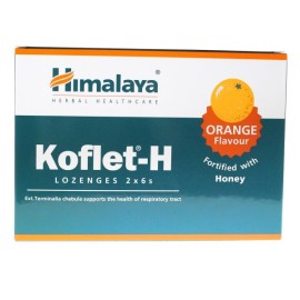 HIMALAYA Koflet-H Lozenges, Παστίλιες για το Λαιμό με Μέλι, Γεύση Πορτοκάλι - 12τεμ