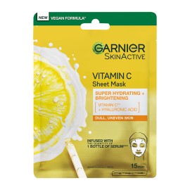 GARNIER Vitamin C Sheet Mask, Υφασμάτινη Μάσκα με Βιταμίνη C για Λάμψη και Ενυδάτωση - 28g