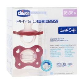 CHICCO Physioforma Dual Soft 16-36m, Πιπίλα Σιλικόνης Κόκκινο -2τεμ