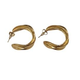 NOVITA Σκουλαρίκια Κρεμαστά Κρίκοι Χρυσοί -1 ζευγάρι