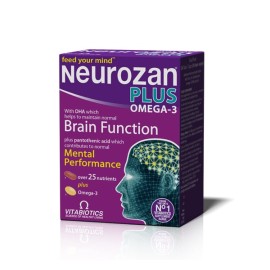 VITABIOTICS Neurozan Plus Omega 3, Συμπλήρωμα Διατροφής για Ενίσχυση της Εγκεφαλικής Λειτουργίας - 28tabs & 28caps
