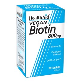 HEALTH AID Biotin 800μg, Συμπλήρωμα Διατροφής για τα Μαλλιά, τo Δέρμα & τα Νύχια - 30tabs