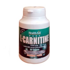 HEALTH AID L–Carnitine 550mg With B6 and Chromium, Καρντίνη, Βιταμίνη Β6 & Χρώμιο - 30tabs