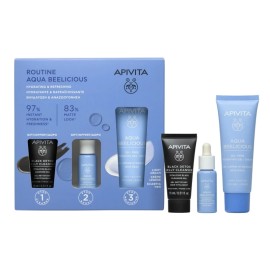 APIVITA Promo Aqua Beelicious Routine Light/ Κρέμα Ενυδάτωσης -40ml, Booster Αναζωογόνησης & Ενυδάτωσης -10ml & ΔΩΡΟ Μαύρο Gel Καθαρισμού για Πρόσωπο & Μάτια -5ml, 1σετ