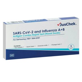 JUSCHEK SARS- Cov-2 (COVID 19) & Influenza A/B Antigen Rapid Test , Διαγνωστικό Τέστ Ρινοφαρυγγικού Επιχρίσματος για το Νέο Κορονοϊό & τη Γρίπη Α/Β -1τεμ