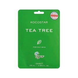 KOCOSTAR Tea Tree Sheet Face Mask, Μάσκα Προσώπου με Εκχύλισμα Φύλλων Tea Tree - 1τεμ