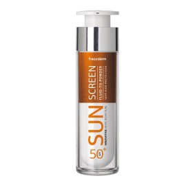 FREZYDERM  Sun Screen Fluid to Powder SPF50+, Αντηλιακό Προσώπου με Αίσθηση Πούδρας - 50ml