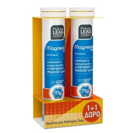 PHARMALEAD Magnesium 375mg with Vitamin B6 - 20αναβρ. δισκία 1&1 ΔΩΡΟ