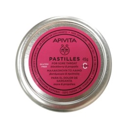 APIVITA Pastilles Blackberry & Propolis, Παστίλιες Για Τον Λαιμό Βατόμουρο & Πρόπολη - 45gr