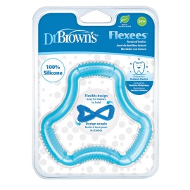 DR. BROWNS Textured Flexible Silicone Teether, Κρίκος Οδοντοφυΐας Σιλικόνης 3m+, Μπλε - 1τεμ