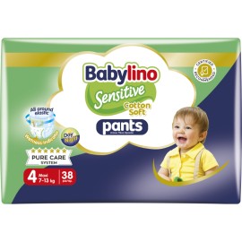 BABYLINO Sesnitive Pants No4 Maxi 7-13kg, Πάνες Βρακάκι με Ελαστική Μέση - 38τεμ