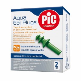 PIC SOLUTION Aqua Ear Plugs, Παιδικές Ωτοασπίδες Σιλικόνης για Νερό, Πράσινες - 2τεμ