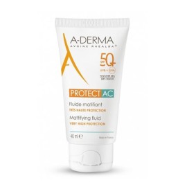 A-DERMA Protect AC Mattifying Fluid SPF50+, Λεπτόρρευστη Αντηλιακή Κρέμα Προσώπου με Ματ Αποτέλεσμα - 40ml