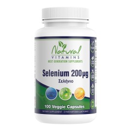 NATURAL VITAMINS Selenium 200mg, Σελήνιο - 100caps