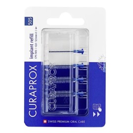 CURAPROX CPS 505 Implant Refill, Ανταλλακτικά Μεσοδόντια Βουρτσάκια Μπλε -4τεμ