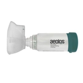 AEOLOS  Anti Static Valved Holding Chamber, Large Mask 6+ years, Αεροθάλαμος Εισπνοών - 1τεμ
