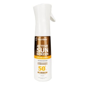 FREZYDERM Active Spf50+ Sunscreen Cream Spray, Αντηλιακό Σπρέι Πολύ Υψηλής Προστασίας σε Μορφή Απαλής Κρέμας για Χρυσαφένιο Μαύρισμα -275ml