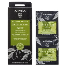 APIVITA Express Beauty Face Scrub Olive, Βαθιά Απολέπιση με Ελιά - 2x8ml