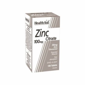 HEALTH AID Zinc Citrate 100mg, Κιτρικός Ψευδάργυρος - 100tabs