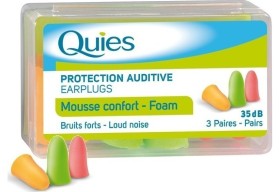 QUIES Foam Earplugs, Ωτοασπίδες από Μαλακή Πολυουρεθάνη - 3 ζεύγη