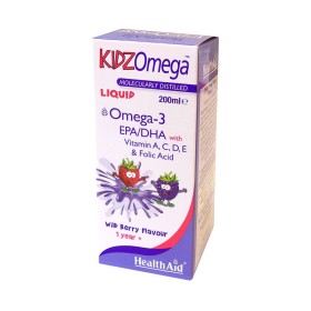 HEALTH AID Kidz Omega Liquid, Συμπλήρωμα Διατροφής σε Σιρόπι με Ω3 & Βιταμίνες για Παιδιά - 200ml