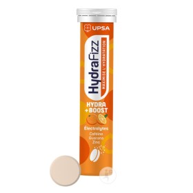 UPSA HydraFizz Hydra + Boost, Ηλεκτρολύτες με Καφείνη, Guarana, Ψευδάργυρο σε Γεύση Πορτοκάλι -16αναβ.δισκ