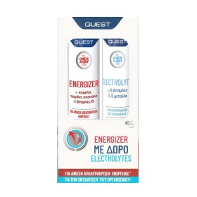 QUEST Energizer, Συμπλήρωμα Διατροφής για Άμεση Ενέργεια - 20αναβρ. δισκία & ΔΩΡΟ Electrolytes- 20αναβρ. δισκία