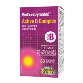 NATURAL FACTORS BioCoenzymated Active B Complex, Συμπλήρωμα Διατροφής Συμπλέγματος Βιταμινών Β -60caps