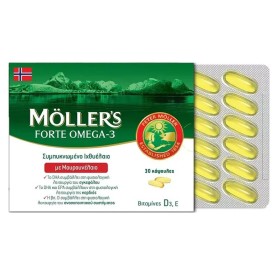 MOLLERS Forte Omega-3, Συμπυκνωμένο Ιχθυέλαιο & Μουρουνέλαιο  - 30caps