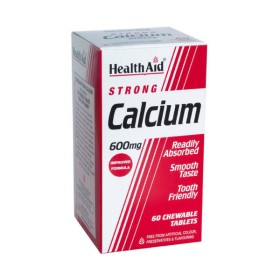 HEALTH AID Strong Calcium 600mg, Eνισχυμένο Ασβέστιο - 60μασώμενα δισκία