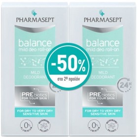 PHARMASEPT Balance Mild Deo Roll-On, Αποσμητικό για Ευαίσθητες Επιδερμίδες - 2 x 50ml με -50% στο 2ο