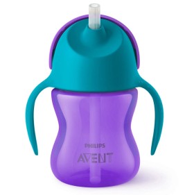 PHILIPS AVENT Κύπελλο με Καλαμάκι Μωβ 200ml 9m+, SCF796/02