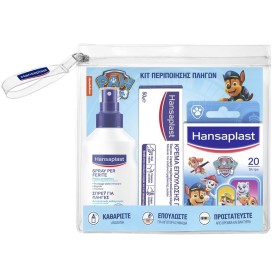 HANSAPLAST Κιτ Περιποίησης Πληγών για Παιδιά, Paw Patrol, Σπρέι - 100ml, Κρέμα Επούλωσης - 50gr, Επιθέματα - 20τεμ